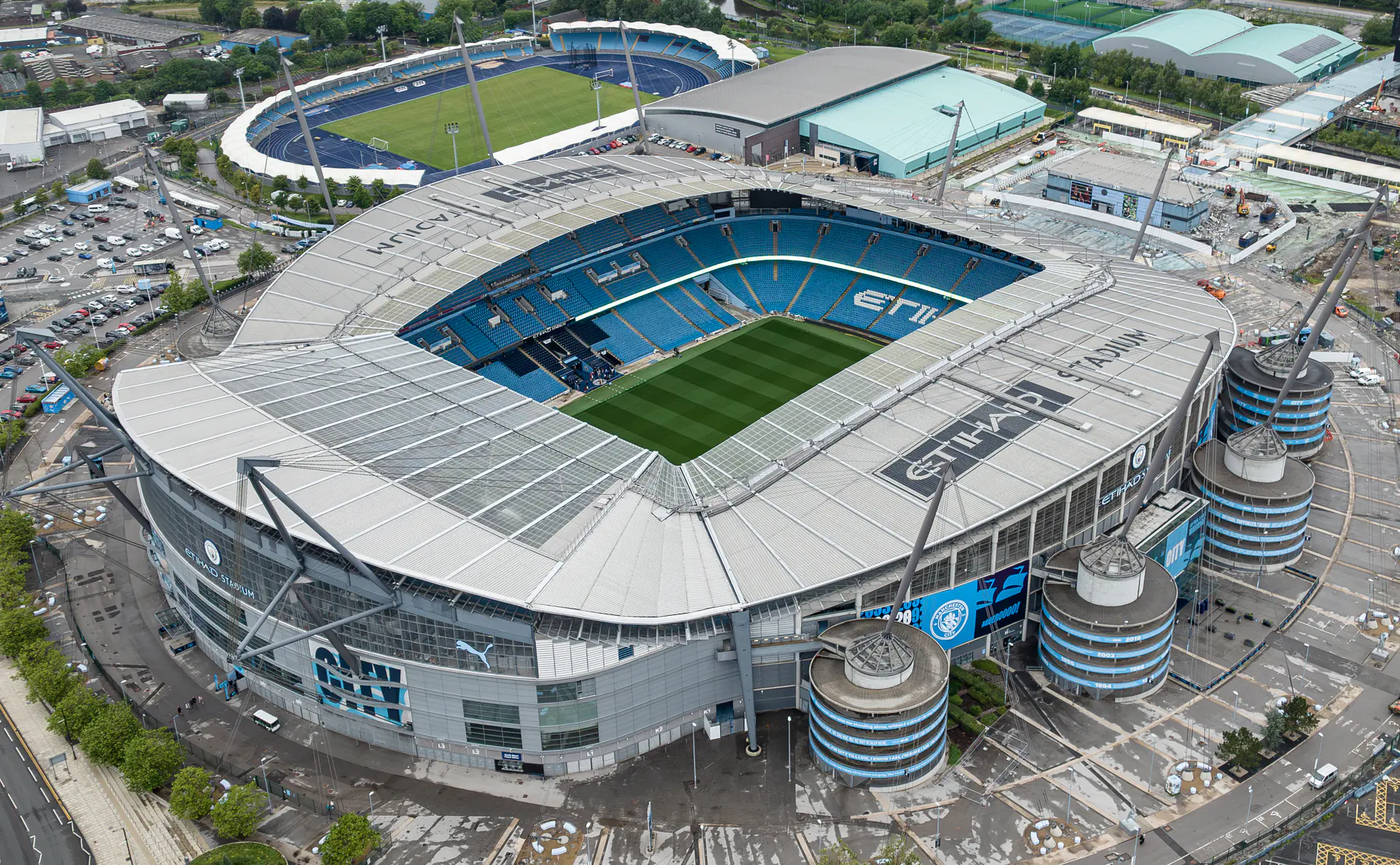 Etihad Stadium in Manchester, home of Manchester City FC