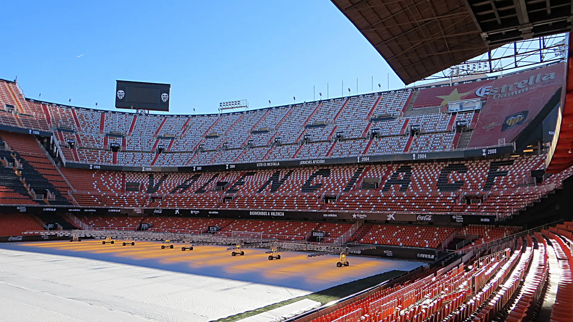 Mestalla Stadium in Valencia - panoramic view of home of Valencia CF
