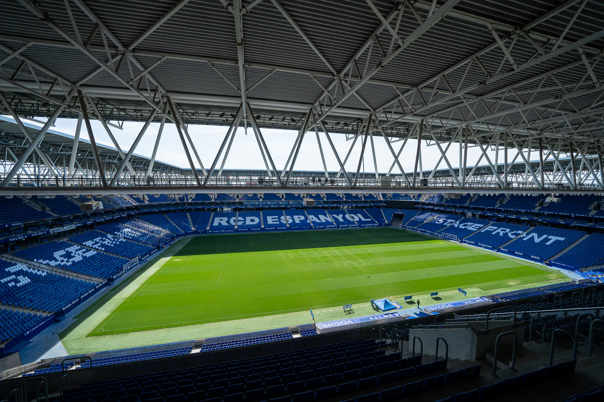 RCDE Stadium exterior view in Barcelona, home of RCD Espanyol