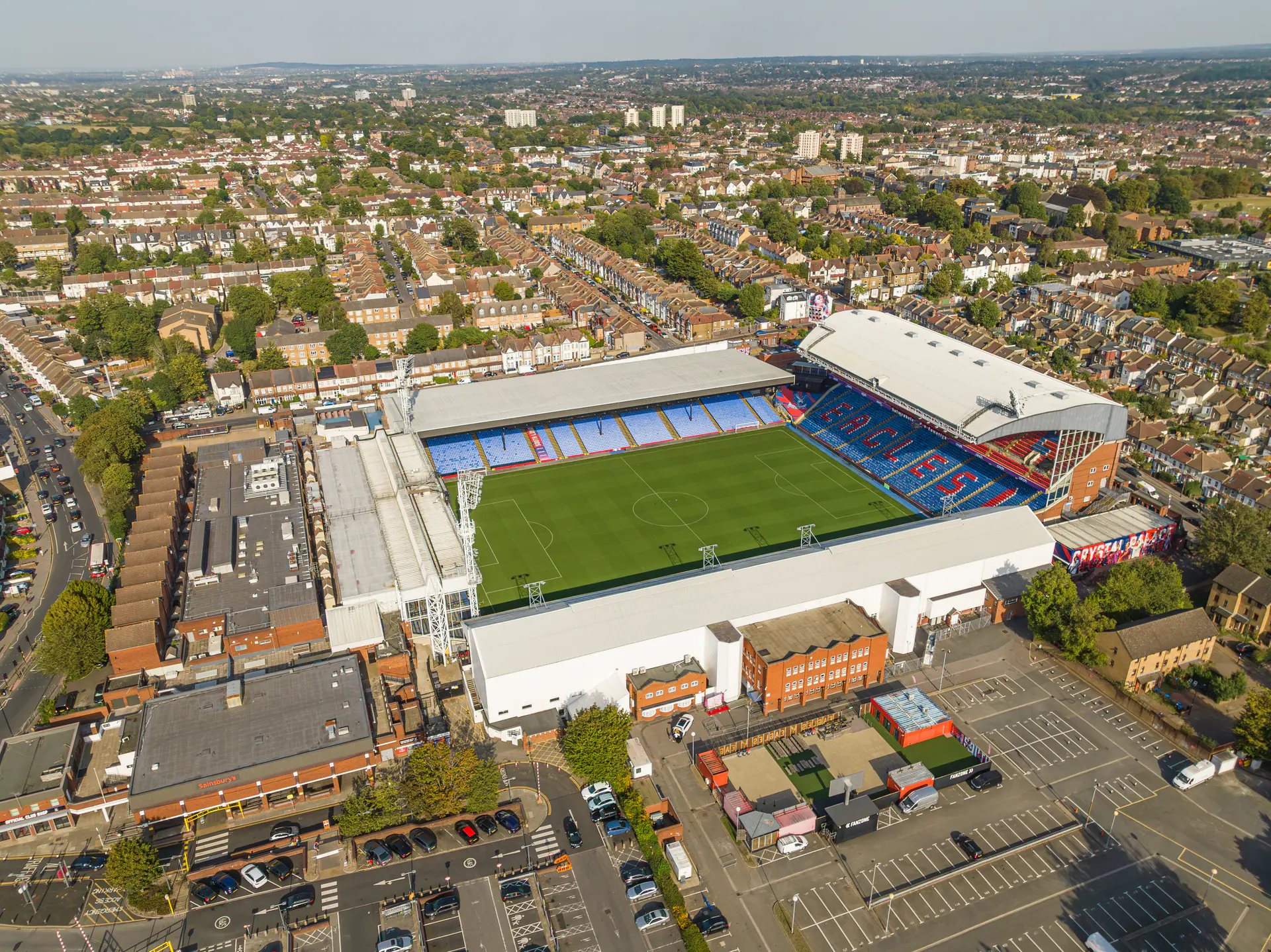 Selhurst Park in London, home of Crystal Palace FC